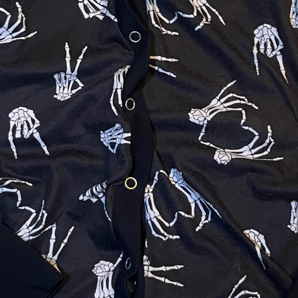 Black Skeleton Button Up Romper - image 4